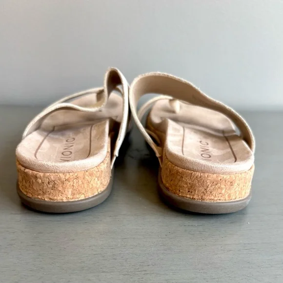Vionic Marvina Leather Beige Comfort Arch Support Flip-Flop Sandal Women 6 Tan - Picture 5 of 13